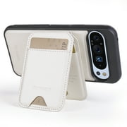 for Google Pixel 8 Case Wallet with Card Holder for Women Men Compatible with Magsafe Wallet Detachable Magnetic 2 in 1 Stand Credit Card Slots PU Leather Shockproof Phone case-Off, White