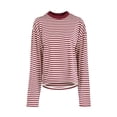 thumbnail image 4 of Only Moment Red Women's Long Sleeve Shirts Striped T Shirt Crew Neck Long Sleeve Loose Fit Tops Color Block Ribbed Trim Fashion 2026 XS, 4 of 4