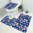 thumbnail image 2 of Pioneer Flower Floral Print Pattern Bathroom Rugs Sets 3 Piece,Toilet Cover Set,Absorbent Non Slip Bathroom Mats Sets with U-Shaped Contour Rug Toilet Rug Set, 2 of 5