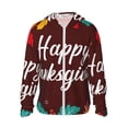 thumbnail image 2 of Uemuo Happy Thanksgiving Pattern Women's Full Zip UPF 50+ Sun Protection Hoodie Jacket Long Sleeve Sun Shirt Hiking Outdoor Performance with Pockets-Large, 2 of 9