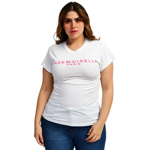 Playera Roman Fashion/Tallas Extras 9001-20 Mademoiselle (Blanco) blanco 36 Roman Fashion PL-ER-9001-20-BLANCO