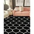 thumbnail image 4 of Unique Loom Trellis Frieze Collection Area Rug - Rounded (7' 10" Round Black/Ivory), 4 of 7