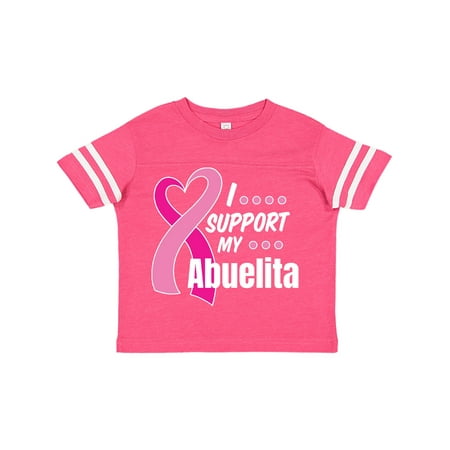 

Inktastic Breast Cancer Awareness I Support My Abuelita Pink Ribbon Gift Toddler Boy or Toddler Girl T-Shirt