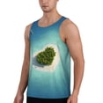 thumbnail image 2 of Fotbe Paradise Island Pattern Men's Quick Dry Workout Tank Top Gym Muscle Tee Fitness Bodybuilding Sleeveless T Shirt Breathable Workout Shirt-4X-Large, 2 of 9