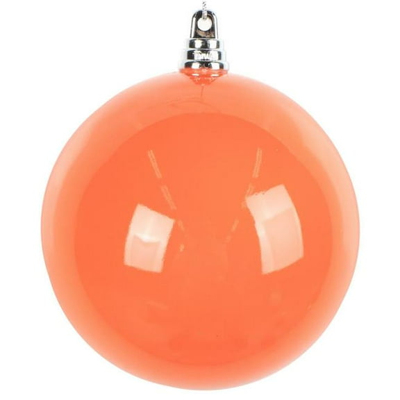 Vickerman MT250428W 4 in. Orange Enamel Ball Ornament - 6 per Bag