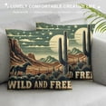 thumbnail image 3 of BCIIG Wild and Free Cowboy Horses Desert Soft Throw Pillow Covers Retro Western Cowboy Cushion Cover Decor for Sofa Couch Bed 18x18 Inch, 3 of 5