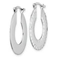 thumbnail image 3 of 24.69mm Radiant Essence 925 Sterling Silver Rhodium Plated Brushed Diamond cut Hoop Earrings Measures 30.61x24.69mm Wide, 3 of 7