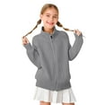 thumbnail image 3 of LYHaoo Kids School Uniform Sweaters Classic Solid Color Zip Front Cardigan Sweater Jacket For Girls And Boys Comfortable Knit Outerwear For Children 2-3 Years(Gray), 3 of 6