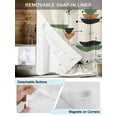 thumbnail image 3 of No Hook Cloth Fabric Shower Curtain with Snap in Liner, Navy Bohemian Waterproof Shower Curtains Set with See Through Top Window, Geometric Abstract Stripes Vintage Beige Bath Curtains Shower 60"x72", 3 of 6