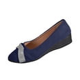 thumbnail image 2 of Business Casual Comfortable Daily Commute Shoes for Women Shallow Cut Rhinestone Plus Size Spring Summer Navy 7.5, 2 of 9