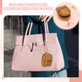 thumbnail image 4 of Uxcell Mini Backpack Cute Cosmetic Bag for Women PU Leather Creative Keychain Brown, 4 of 7
