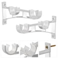 thumbnail image 2 of VOSAREA 2PCS Curtain Rod Bracket Aluminum Alloy Curtain Rod Holder Double Curtain Rod Hooks (White), 2 of 9