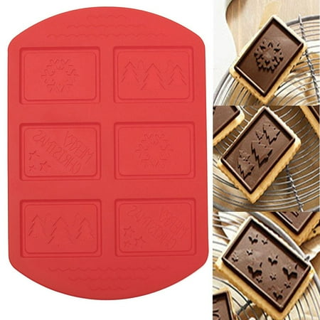 Christmas Bookcase Decorating Silicone Christmas Tree Cake Decorating Fondant Cookies Baking Mat Mould Tools ()
