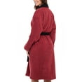 thumbnail image 6 of Notus Shawl Collar Bathrobe for Women Soft Spa Nightgowns 100% Cotton Terry robes for men - Towel Bathrobe Unisex Terry Cloth Bathrobe, Soft Shower Spa Robe Black Collar Maroon XXL, 6 of 7