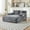 Gray, variant on MOONMISS Chenille Upholstered Deep Seat Bean Bag Lazy Sleeping Sofa Chair with Three Pillows and Side Pocket-Mint Blue