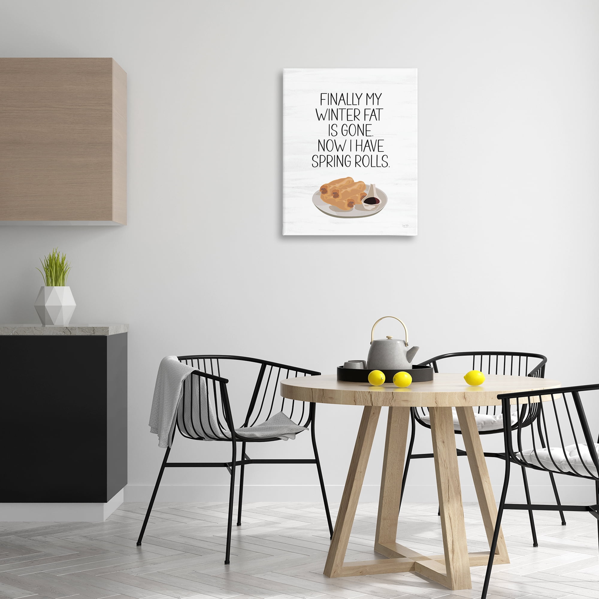 Stupell Industries Funny Spring Rolls Phrase Food & Beverage Painting Gallery Wrapped Canvas Art Print Wall Art, 24 x 30