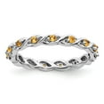 thumbnail image 1 of 925 Sterling Silver Stackable Expressions Citrine Ring Size: 10; for Adults and Teens; for Women and Men, 1 of 5