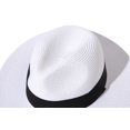 thumbnail image 4 of Lanzom Sombrero enrollable Panamá de paja de ala ancha para mujer Fedora Beach Sun Hat UPF50+, 4 of 5