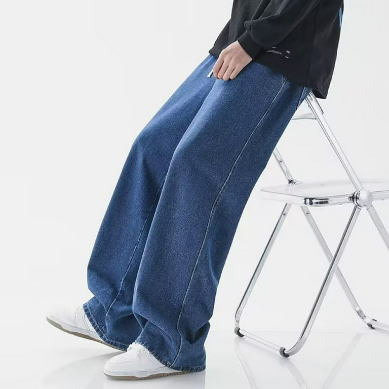 Japanese-style Drawstring Light-colored Jeans Men's Stretch Japanese-style Drawstring Light-colored Jeans Men's Stretch