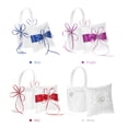 thumbnail image 5 of Cesta Irfora 6 * 6 pulgadas Almohada de portador de anillo de satén de doble corazón y canasta de niña de flores de boda con decoración de cinta de diamantes de imitación blanco Irfora Cesta, 5 of 5