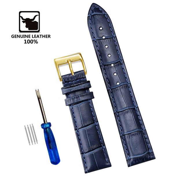 Correas de reloj de cuero genuino 12/14/16/18/20/22/24 mm correa de reloj hebilla de acero pulsera de correa de muñeca de alta calidad + herramienta Deng Xun unisex
