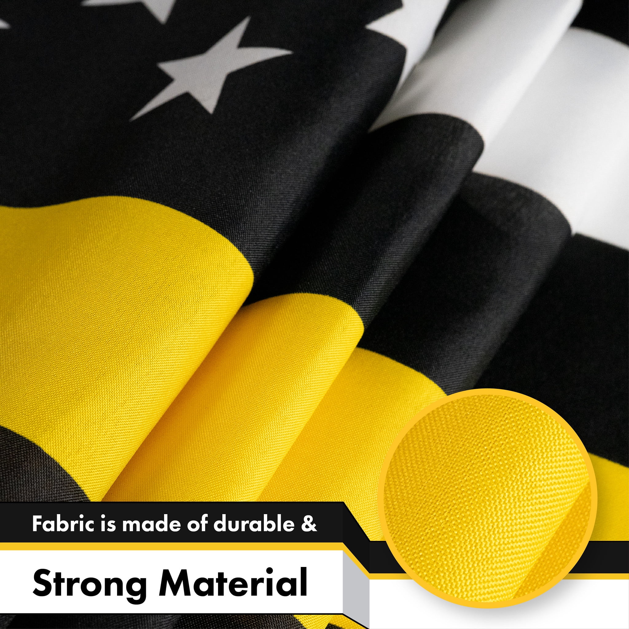 Thin Yellow Line American Flag 3x5FT 2-Pack Printed 150D Polyester By G128