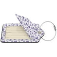 thumbnail image 4 of Rocae Lavender Flowers for Leather Luggage Baggage Tags ID Label Privacy Cover ID Label with Stainless Steel Loop and Address Card, 4 of 5