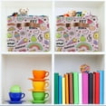 thumbnail image 6 of GZHJMY Cartoon Doodle Shelf Storage Baskets, Foldable Fabric Storage Bins with Leather Handles for Organizing Closet Clothes, Toys, Towels, Bedroom, Bathroom, Nursery, Office (1 Pack), 6 of 7