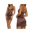 thumbnail image 6 of Liacowi Women Satin Cutout Mini Dress Sleeveless Spaghetti Strap Sexy Bodycon Party Wear, 6 of 7