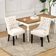 thumbnail image 2 of Costaelm Bellmount Fabric Wingback Tufted Dining Chair in Beige, 2 of 8