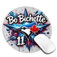 thumbnail image 3 of Toronto Baseball BB 11 Round Non-Slip Rubber 2 PCS 8in Mouse Pad 3mm Thick Polyester Surface for Office Gaming PC, Bluebird Mouse Pad LS430, 3 of 7