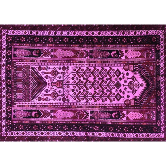 Ahgly Company Indoor Rectangle Persian Purple Traditional Area Rugs, 5' x 7'