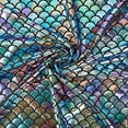 thumbnail image 3 of 1sheet Mermaid Scales Fabric Cotton Fabric Deep Sea Blue Polyester Fabric Mermaid Printed, 3 of 9