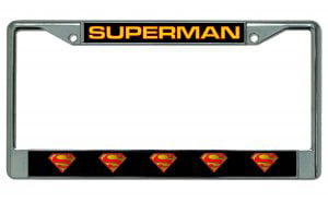 Superman Man of Steel 3D Metal License Plate Frame 