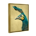 thumbnail image 4 of Stupell Industries Peacock Looking Left Animals & Insects Painting Gold Floater Framed Canvas Art Print Wall Art, 25 x 31, 4 of 10