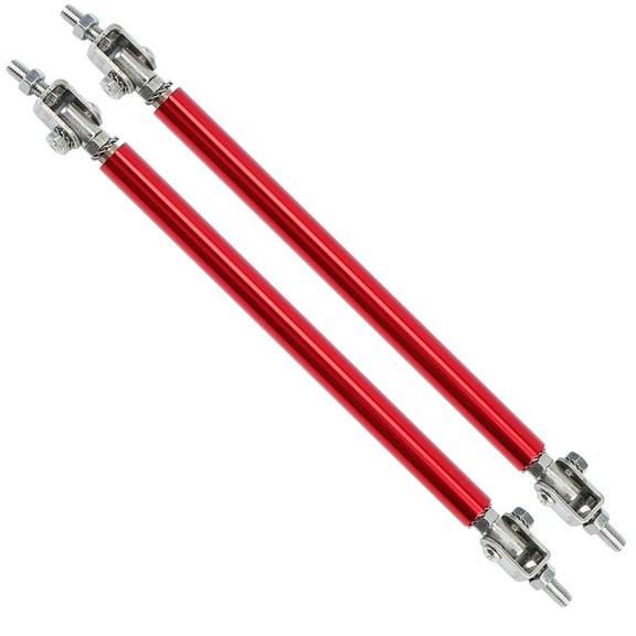 TeqHome 2Pcs Universal Adjustable Front Bumper Lip Splitter Strut Rod Tie Support Bar Red 5.91-7.87inch