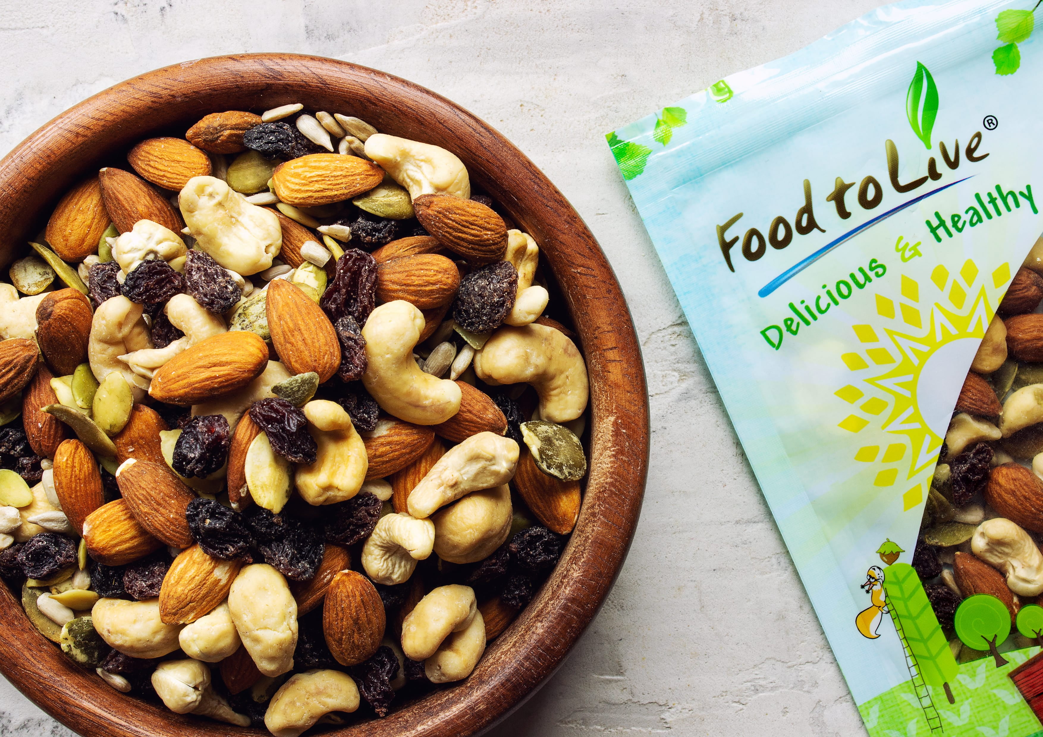 Organic Raw Seeds, Nuts and Raisins Mix, 4 Pounds – Raw and Non-GMO Trail Mix