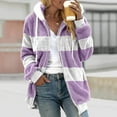 thumbnail image 6 of TQWQT Womens Winter Jacket, Womens Winter Hooded Cardigan Fuzzy Fleece Coat Zipper Long Sleeve Splicing Color Warm Plush Jacket Outwear Plus Size Light Purple XL, 6 of 6