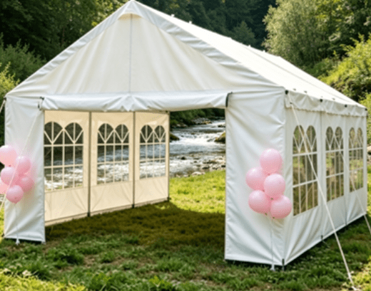10x20 Ft Carport Car Canopy Party Tent with Removable Sidewalls, Outdoor Gazebo for Wedding & BBQ