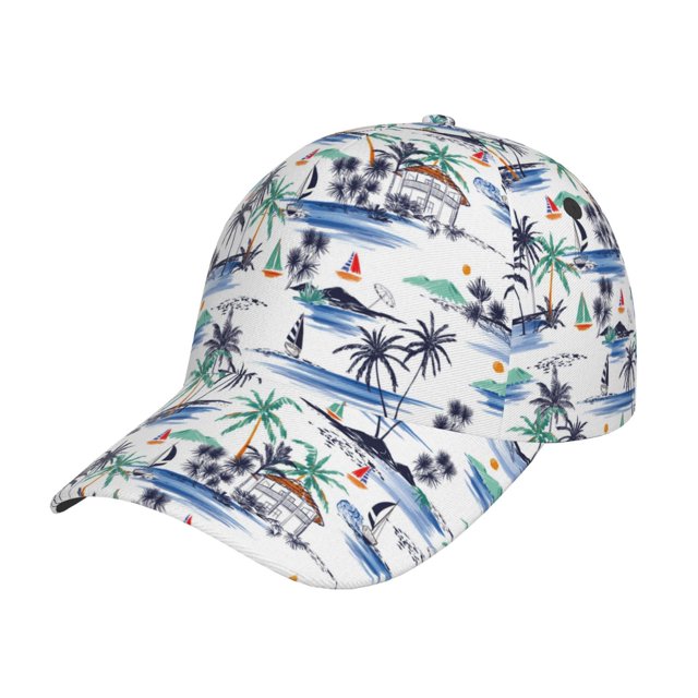 Balery Hawaii Palms Gorra de béisbol de tamaño ajustable para correr, entrenar y actividades al aire libre. Gorra de papá para todas las estaciones.
