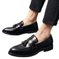 thumbnail image 4 of Roamers Mens Toggle Saddle Hi-Shine Leather Loafers, 4 of 4