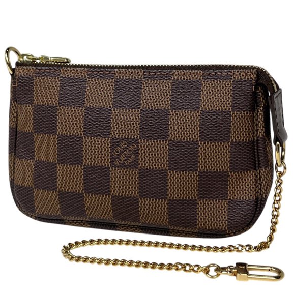 Pre-Owned Louis Vuitton Mini Pochette Accessoires Accessory Pouch Damier Brown N58009 Women's