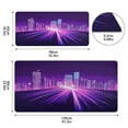 thumbnail image 3 of Leather Keyboard and Mouse Desk Mat Office Desk Accessories Protective Office Desk Decor Desk Pad Mat for Gaming, Work from Home, Office Purple City Skyline 16.5" x 35.4", 3 of 9