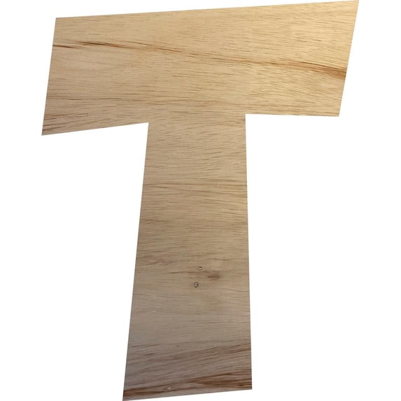 Unfinished Wooden Craft T, Wood Letter 18'' Tall Wall Hanging Sign Letters, Paintable