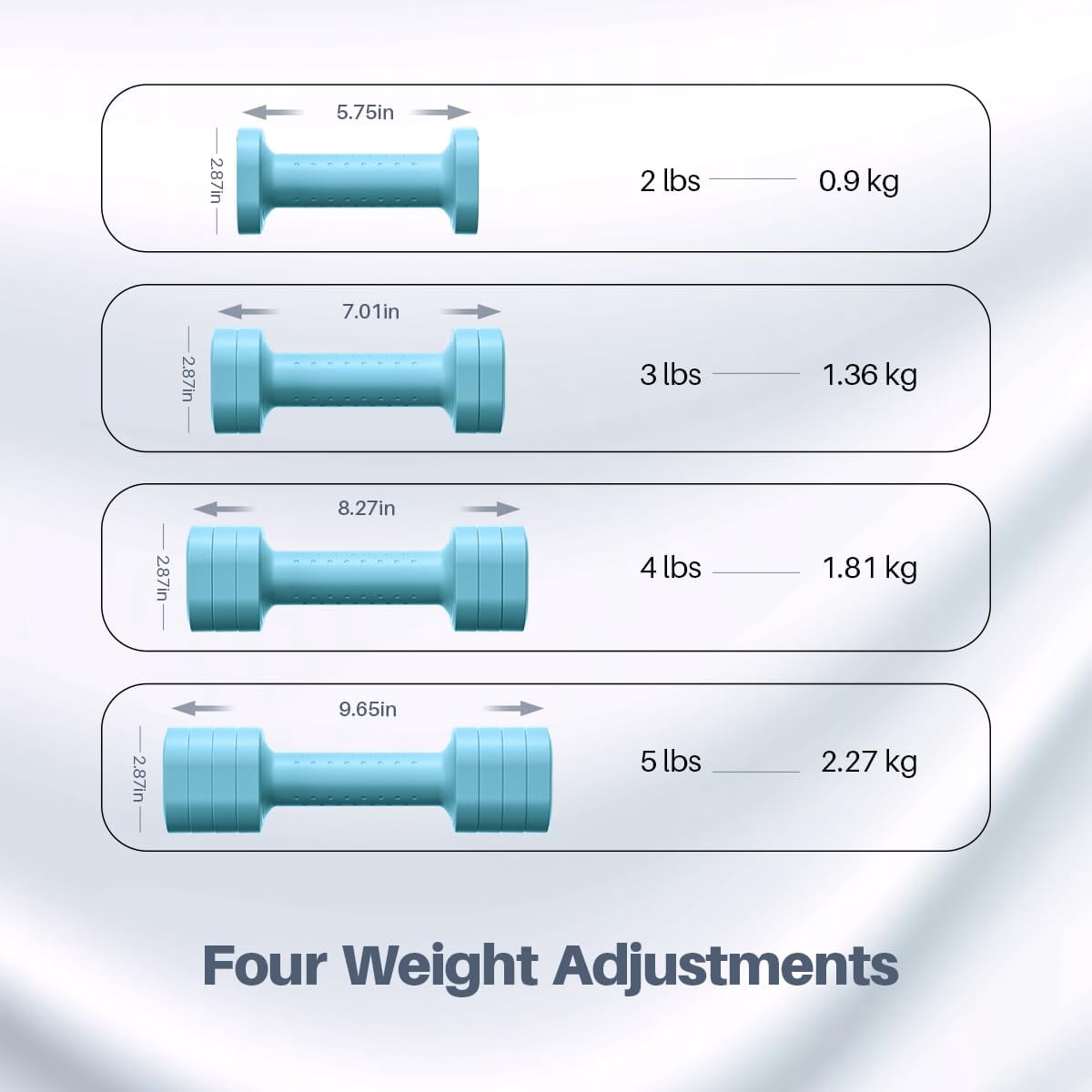 Adjustable Dumbbell Set  4 In 1 Free Weight For Women Hand At Home Each 2lb 3lb 4lb 5lb With Tpu Soft Rubber Handle Gym Aquatic Fitness Equipment Purple