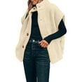 thumbnail image 2 of Women'S Plush Fleece Vest Casual Oversized Warm Button Down Vest Jacket with Pockets Cream White L, 2 of 8