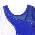 thumbnail image 4 of Curuila Children Girls Romper Long Sleeve Crew Neck Dance Dress With Mesh Color Block Casual Soft Bodysuits Blue Size 9-10 Years, 4 of 5
