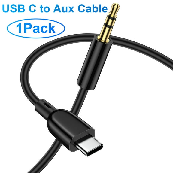Aux to USB C,ABCPOW 1PACK Aux Cord to Type C USB C to 3.5mm Aux Adapter Male Aux Cord Jack Cable for Android,Samsung,Car,Stereo Radio,Audio Jack Cable,C Type to Auxiliary Adapter,Speaker,Headphone