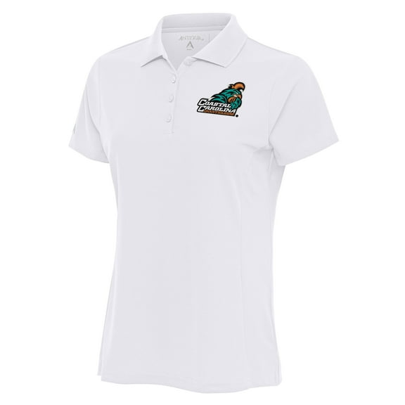 Women's Antigua White Coastal Carolina Chanticleers Legacy Pique Polo