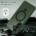thumbnail image 5 of CASEFIV for Samsung Galaxy S24 Plus Case,with Magnetic Invisible Stand [Military Drop Protection] [Compatible with MagSafe] Shockproof Slim Translucent Anti-Slip,Green, 5 of 8
